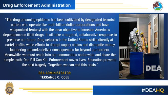 A Nation United Against the Silent Threat! DEA nanosi velike udarce narko kartelima, napredujući prema Americi bez fentanila