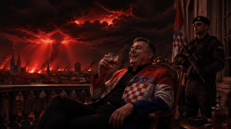 Predsjedniče Hrvatske, otresi sumrak i onda ispijaj viski! Vidimo našu zemlju kako „gori“ pod teretom skandala, pljačke i arogancije autokracije vladajuće stranke koja očito vjeruje da je iznad zakona