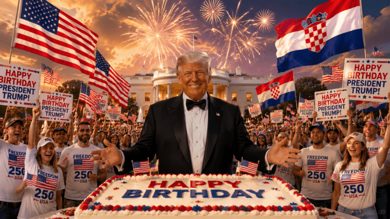 A Global Celebration! Happy Birthday, President Trump, God bless you!