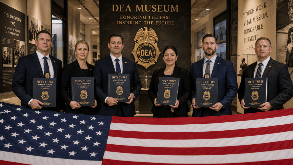 Celebrate Five Decades of Valor the U.S Drug Enforcement Administration (DEA)! Otkrijte 50 godina službe, jedna povijesna knjiga