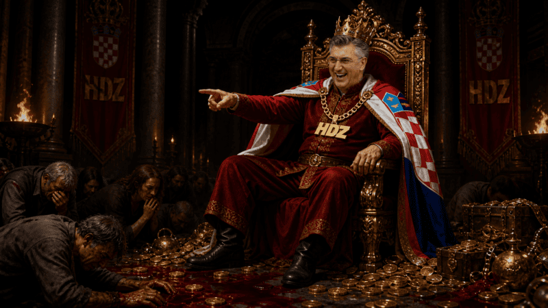 Zar se ne boje Boga? Vrijeme je da očistimo kuću, Ostružimo zlato s čela hrvatskog diktatora, koji se podsmjehuje tvom strahu od tumora koji raste u tvom tijelu!