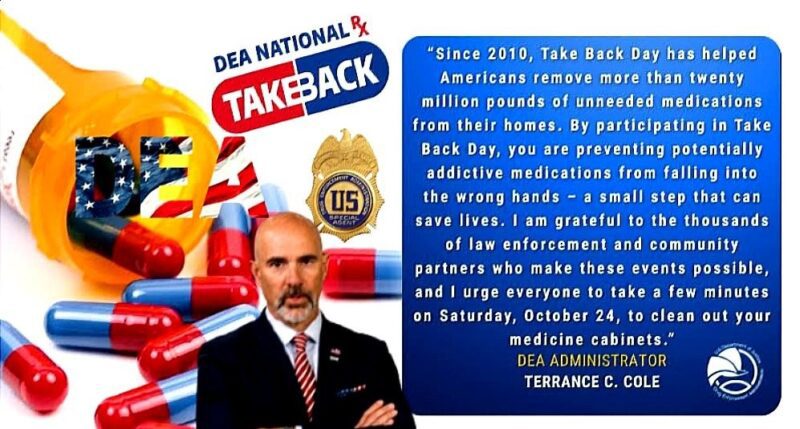 Join the DEA’s 31st National Prescription Drug Take Back Day on October 24th! Terry Cole: Dokazana učinkovitost, spašavanje života